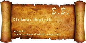 Dickman Dominik névjegykártya